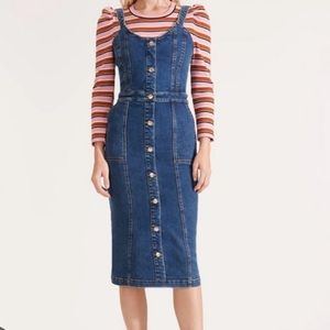 Veronica Beard Leone Denim Midi Pencil Dress